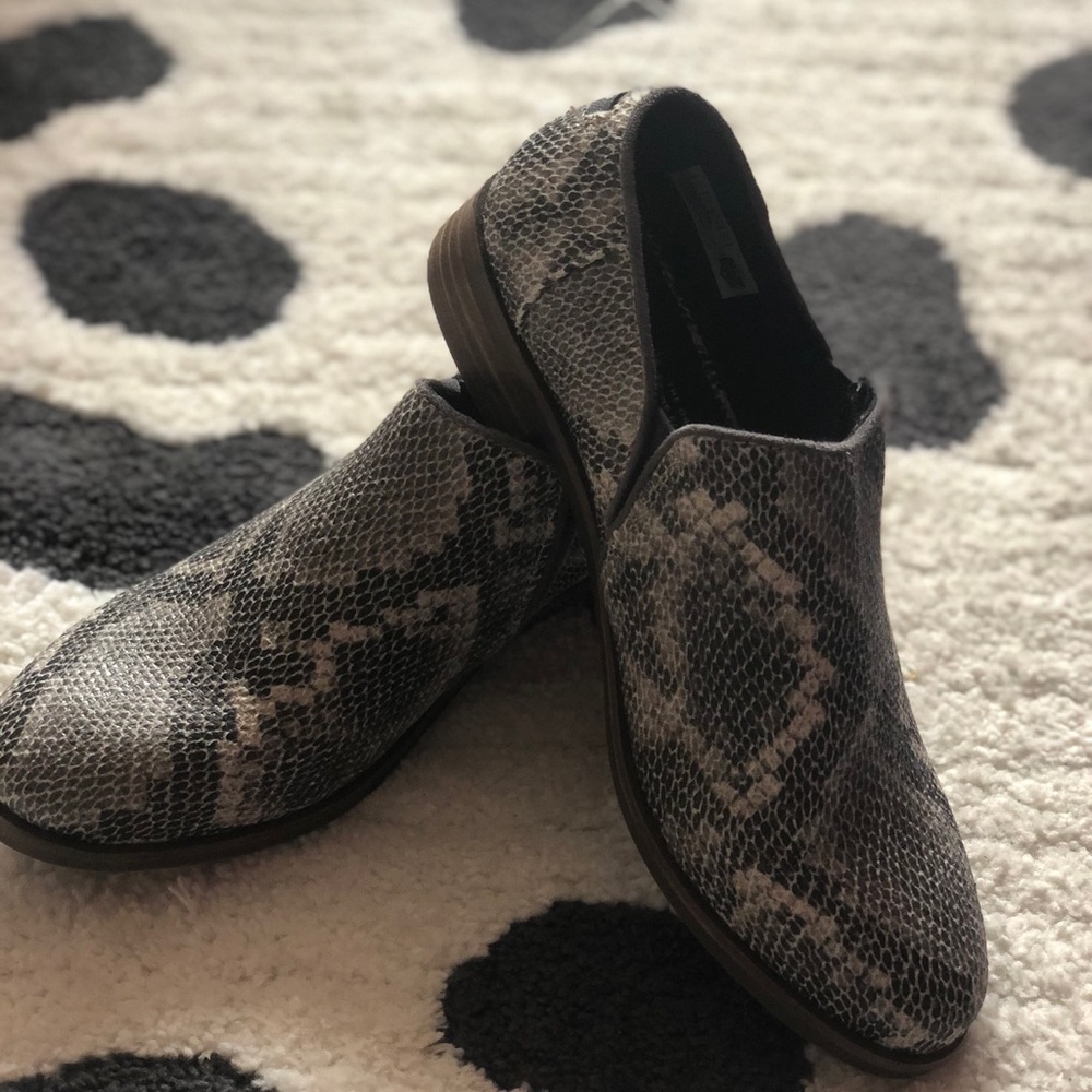 TOMS faux snake skin low booties
